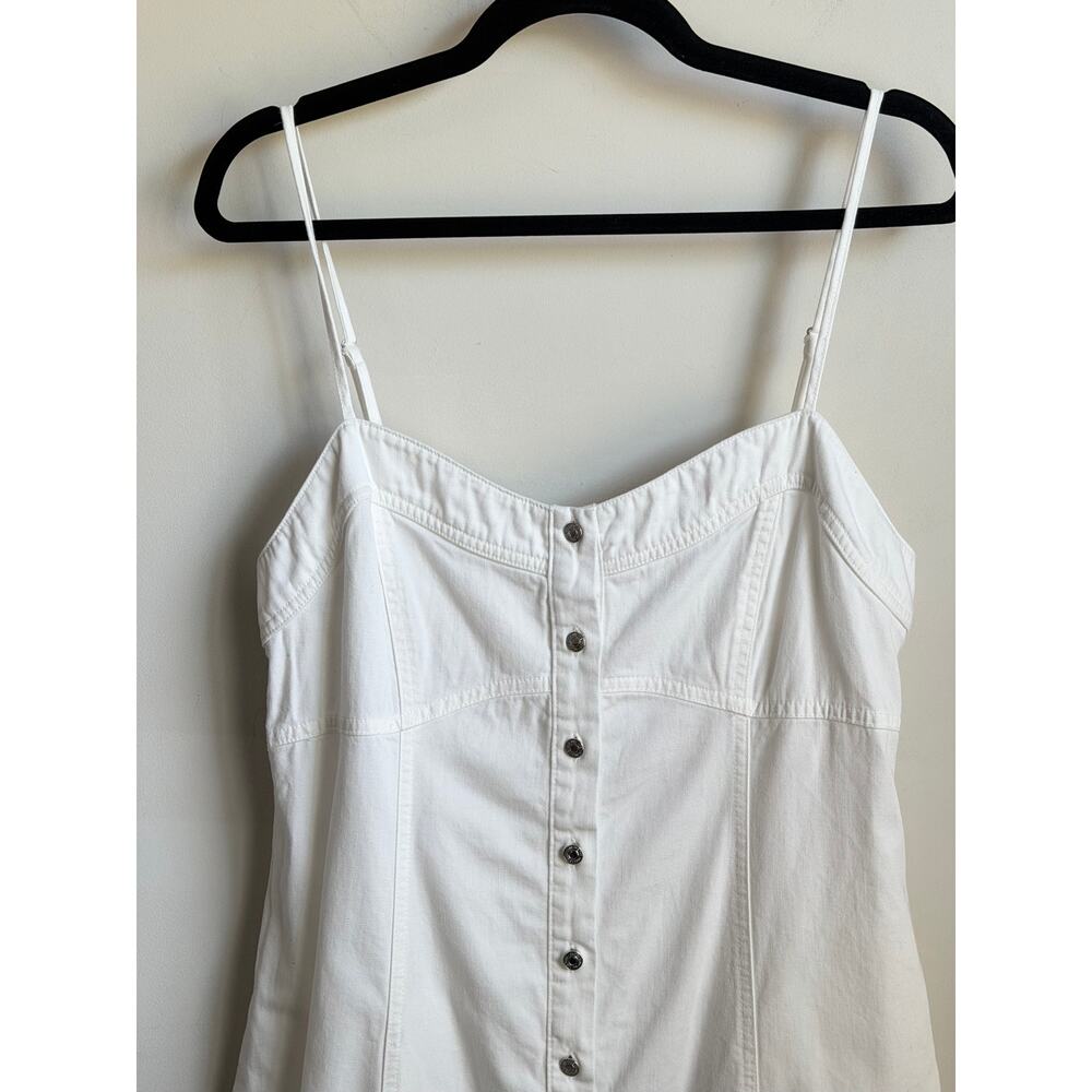 Free People Just Jill Sleeveless Button Front Maxi Dress White Womens Size Large - Picture 5 of 10